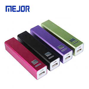 Rechteck zylinder Aluminium Power bank 2200mah Ladegerät für tragbare Telefone USB Square Pipe Power Bank Tube
