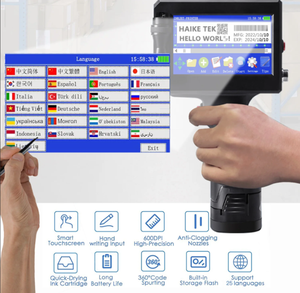 Máquina de codificación de inyección de tinta Impresora de inyección de tinta de 12,7mm Pantalla táctil de 4,3 pulgadas 600DPI Impresora de codificación de 28 idiomas - Product Image 4