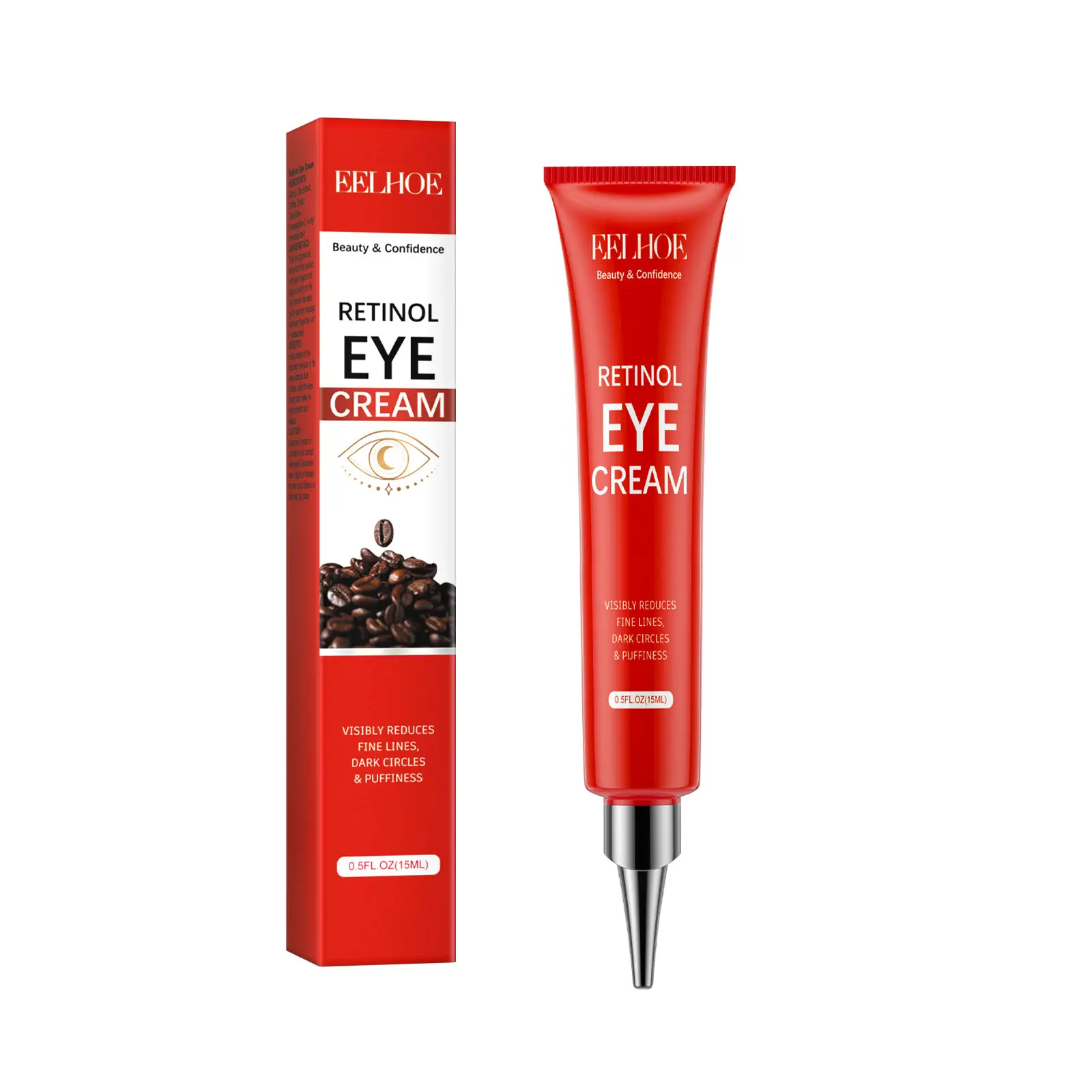 EELHOE Creme hidratante anti-rugas para cuidados com os olhos, creme hidratante para os olhos com cafeína niacinamida retinol 15g