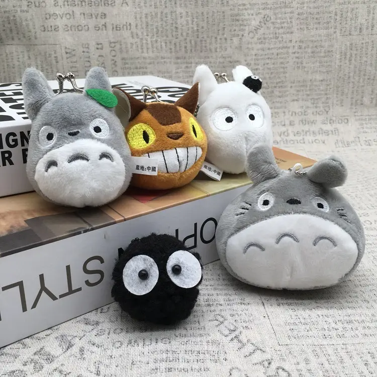 Totoros Spirited-Away เหรียญถุง briquettes ฝุ่นการ์ตูนตุ๊กตากระเป๋าเป้สะพายหลังตุ๊กตาของขวัญจี้ตุ๊กตาแขวน