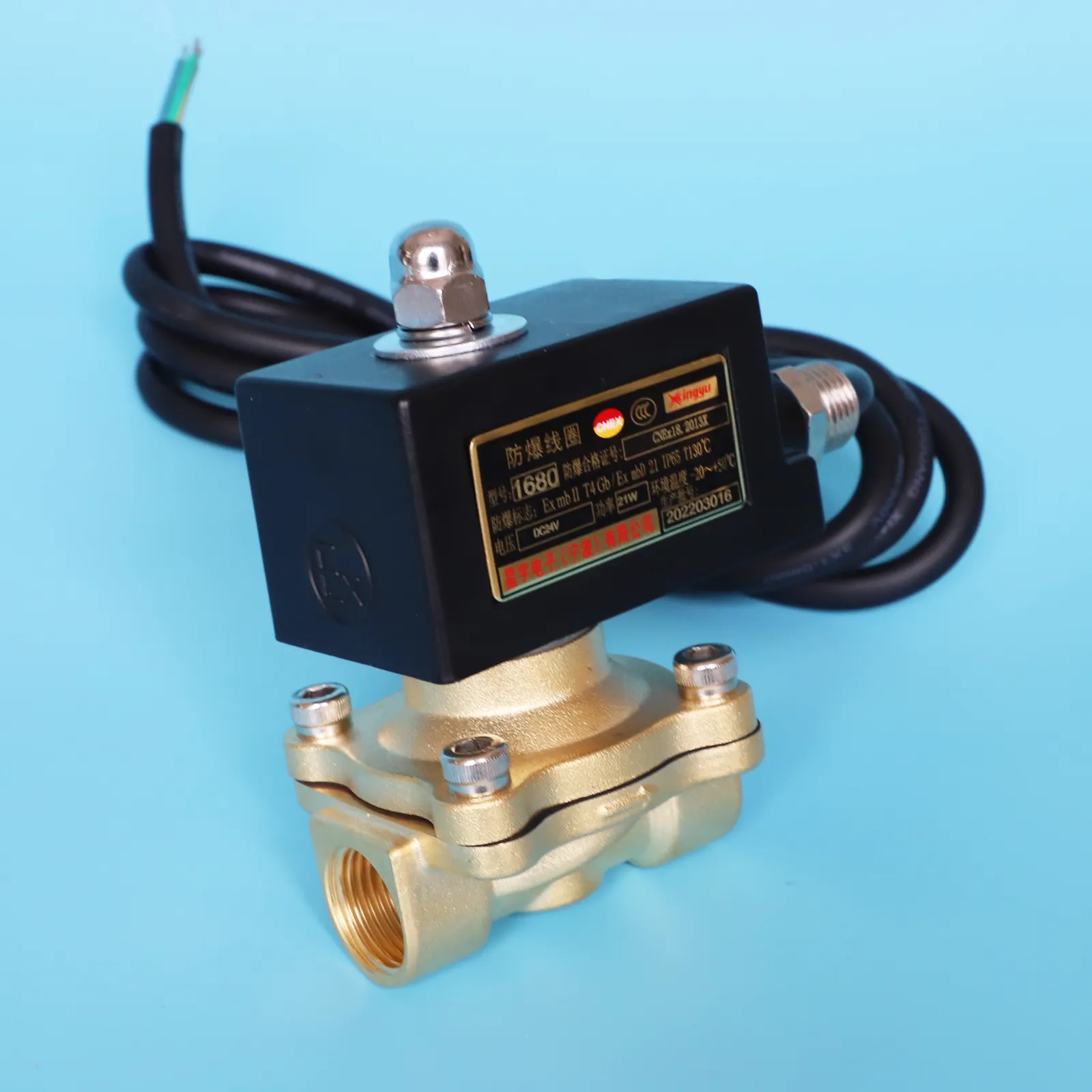 230v diaphragm gas normally closed 2 way brass water solenoid valve 1/2 gas ex explosion-proof solenoid valve