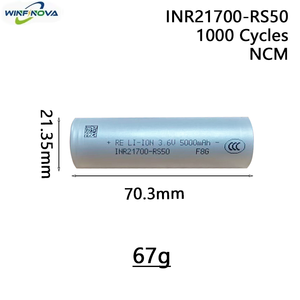 O OEM longo da resistência aceitou o CE da bateria de lítio 5000mAh do peso leve 21700 certificou a bateria larga do poder seguro-40 ~ 80 - Product Image 5