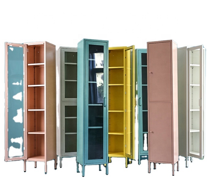 good quality steel material KD Home furniture household bookcase metal crevice storage cabinet for home and office use