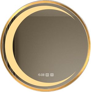 Espejo de baño LED Espejo de baño inteligente Atenuación de luz de tres colores, con botón táctil, pantalla de tiempo y función de desempañado - Product Image 1