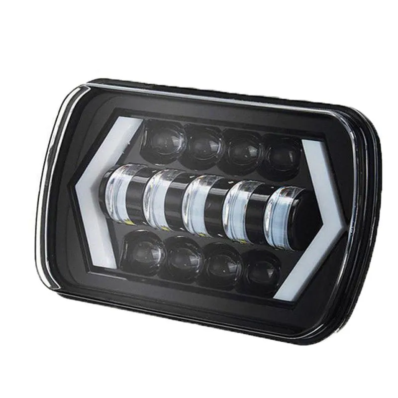 Venta al por mayor de fábrica, faros LED de 7 pulgadas para coche, faros delanteros de haz Alto y Bajo de flecha, faros todoterreno modificados aplicables a Wrangler