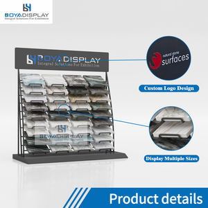 Boya bán buôn ba hàng khe cắm thạch anh Granite gạch đá cẩm thạch đá mẫu bàn Countertop Tabletop Rack hiển thị/Đứng - Product Image 2