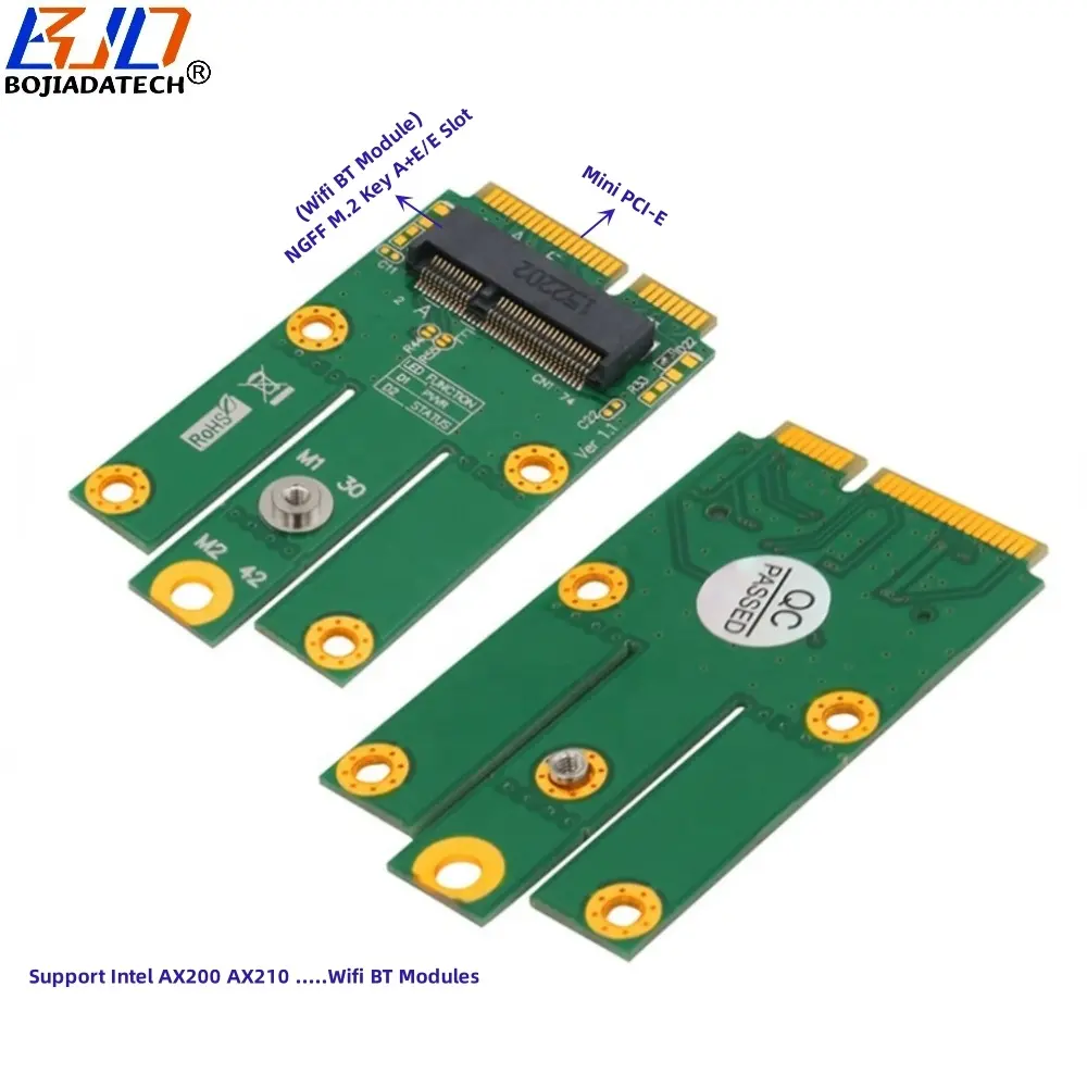 Intel AX200 AX210 için NGFF M.2 Key-E Key A + E kablosuz adaptör dönüştürücü kartına Mini PCI-E MPCIe portu. .. Marka Wifi BT modülü