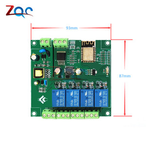 AC 90-250V/DC 7-30V/5V電源ESP8266 ESP-12F WiFiプログラマブル開発モジュール4チャンネルリレーボードArduino用 - Product Image 6