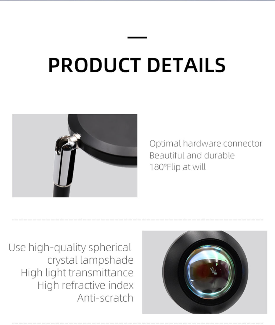 Colorful WiFi Tuya Sunset Lights APP Controlled Full Spectrum RGB Adjustable 360 Rotation with Alexa Google Sunlight Lamp