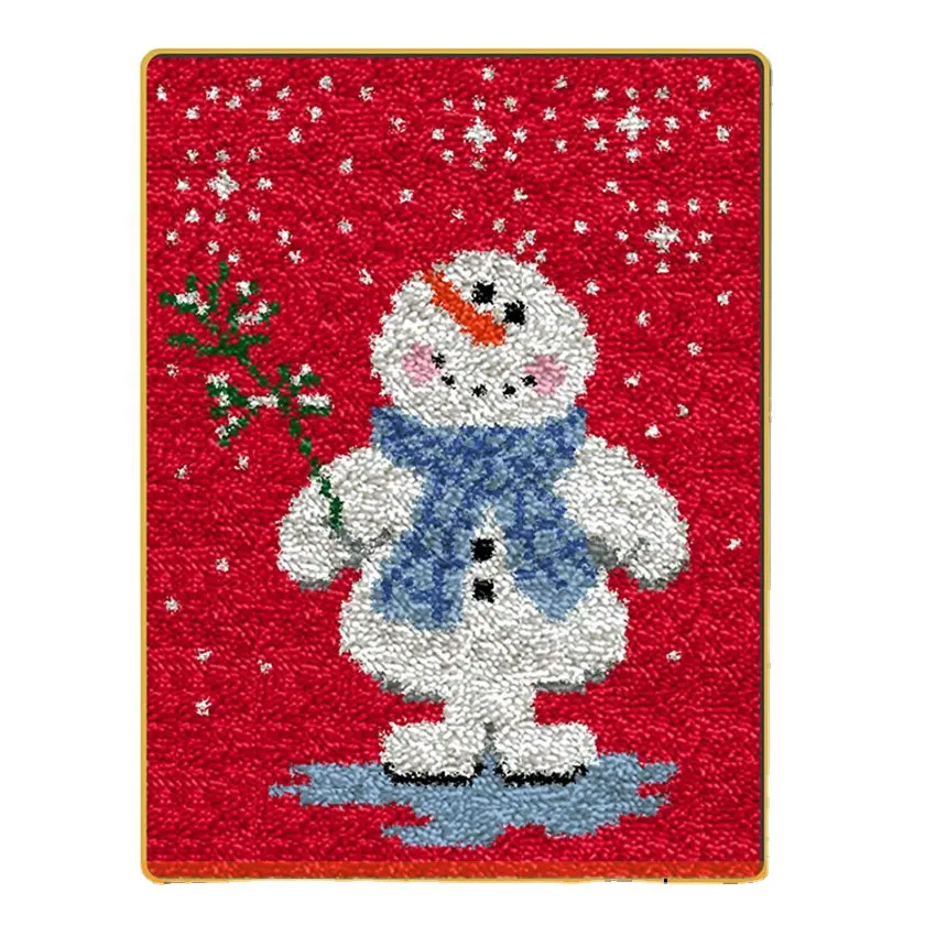 Stampato Christmas House Canvas kit di arazzi fai da te ricamo all'uncinetto, kit di ganci per chiavistelli tappeto fai da te tela stampata