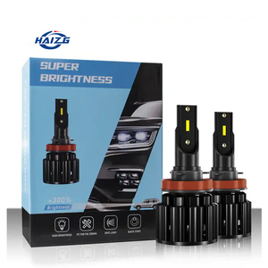 HAIZG yeni led ışık 2sides led ışık oto parçası far yüksek güç 2pcs cob çip ampul h7 araba led far - Product Image 1