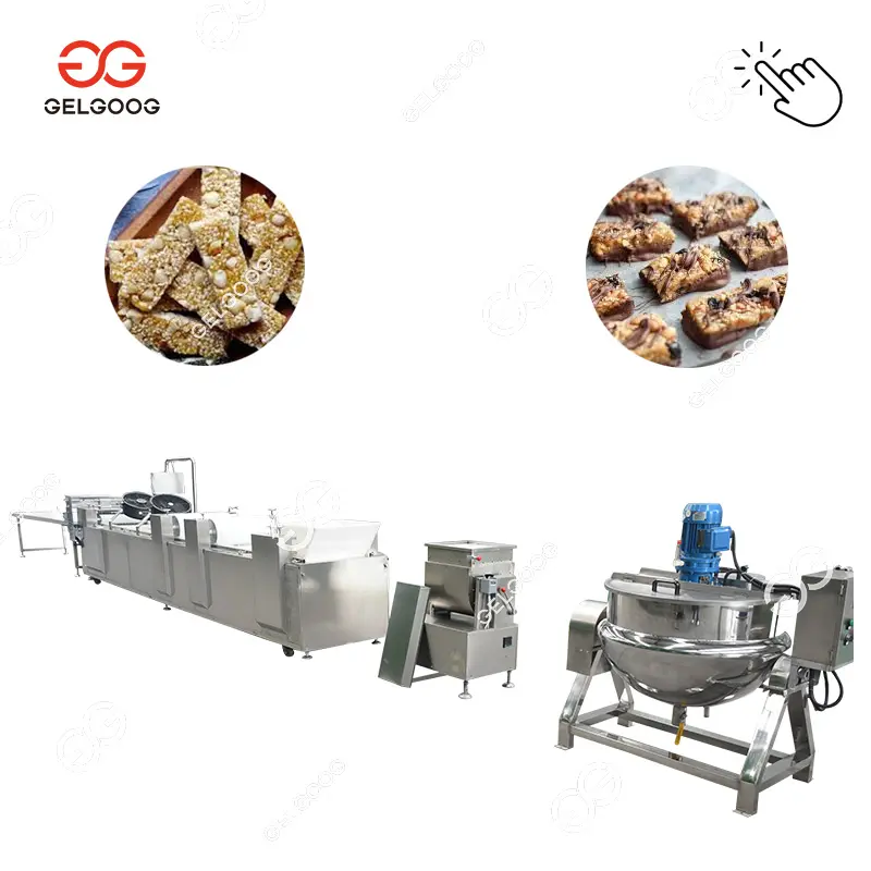 Máquina automática para hacer dulces de cacahuete, línea de producción de barras de cereales pequeñas