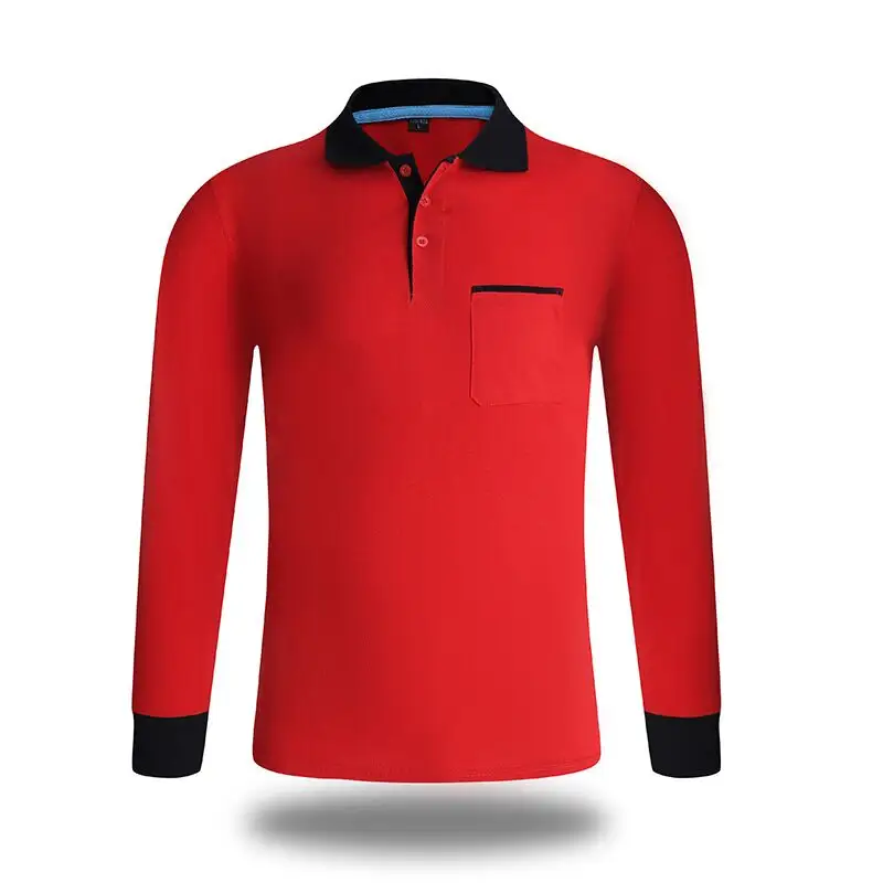 Großhandel 230g Baumwolle polyester Unisex Polo Neck langarm polo-shirt Blank Casual druck logo klar shirt