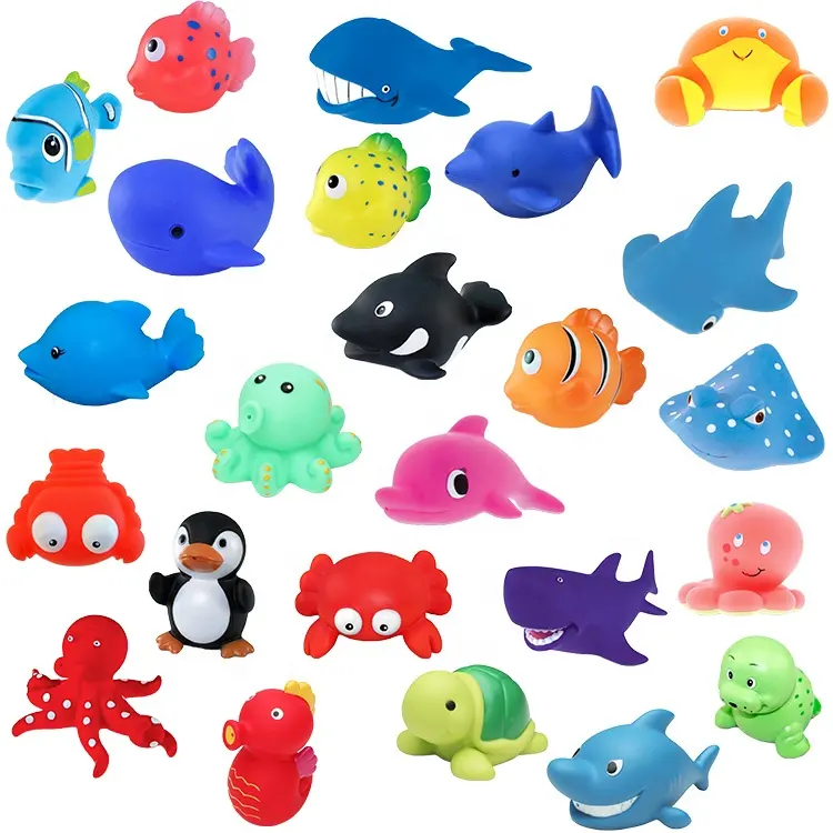 Bulk Cartoon Child Rubber Bath Toy Animal Toddler Baby vasca da bagno Squirter CPC Mold Free bagno doccia Sea Animal Bath Toy