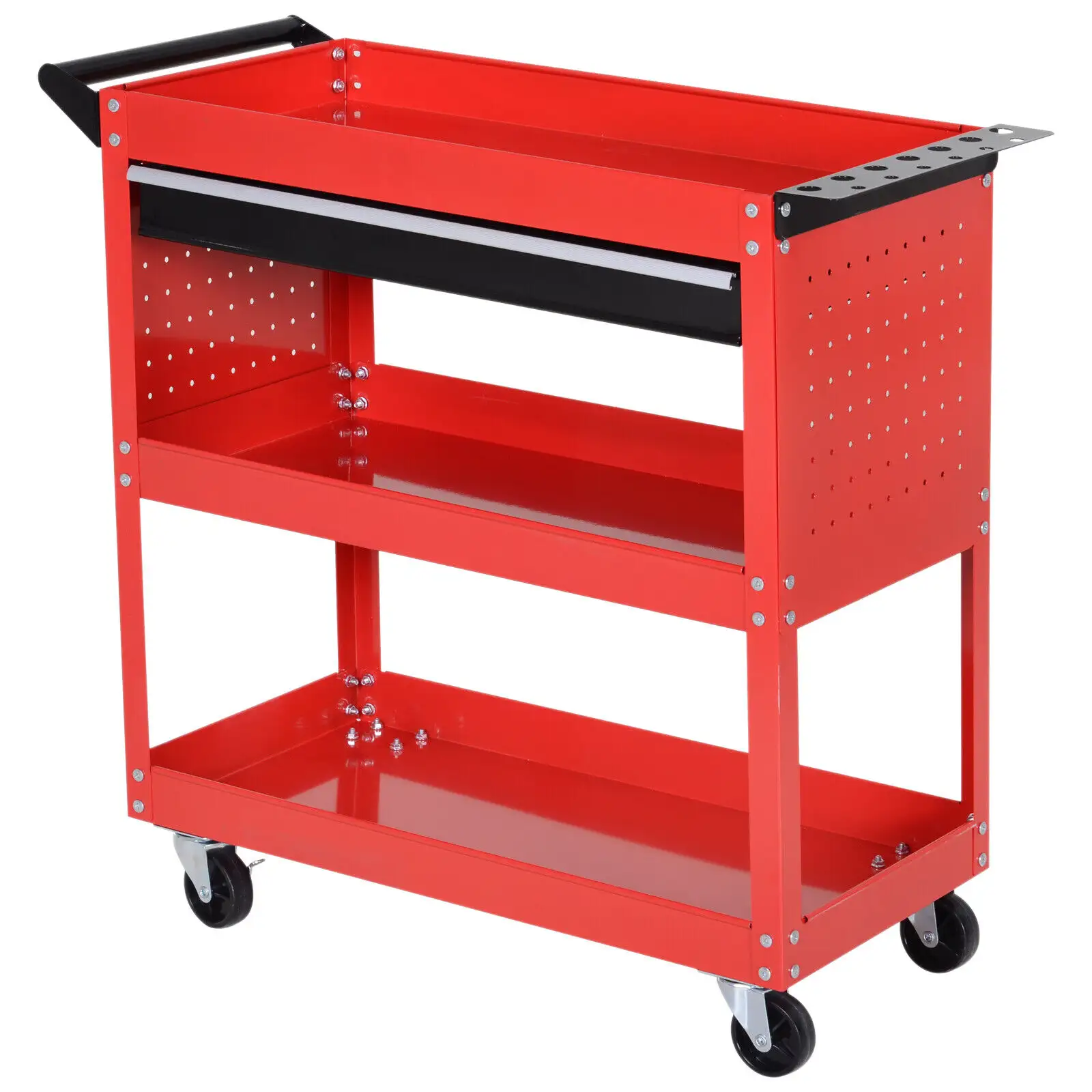 3-Tier Utility Tool Cart, Heavy Duty Commercial Service Tool Cart