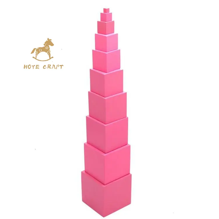 Montessori Teaching Aids sensory toys wooden pink tower