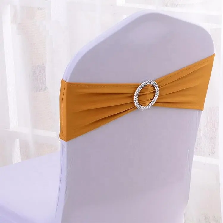 24 Colors Spandex Elastic Wedding Decorative Chair Sashes With Buckle Slider - Buy Chair Sashes,Chair Sashes Wedding Decorative,