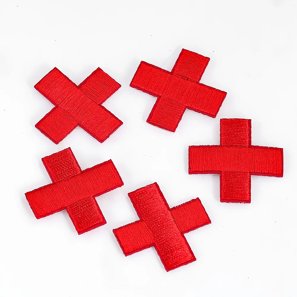 Red cross society sign badges embroidery patch Sewing Supplies clothing ornament accessories iron on patches for hat T-shirt