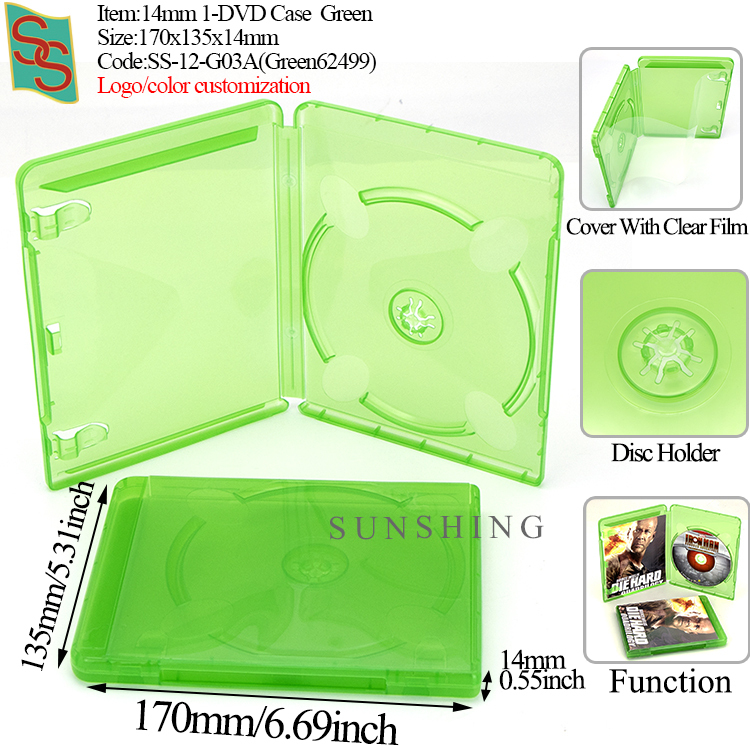 14mm 1-DVD Case G03A - Green