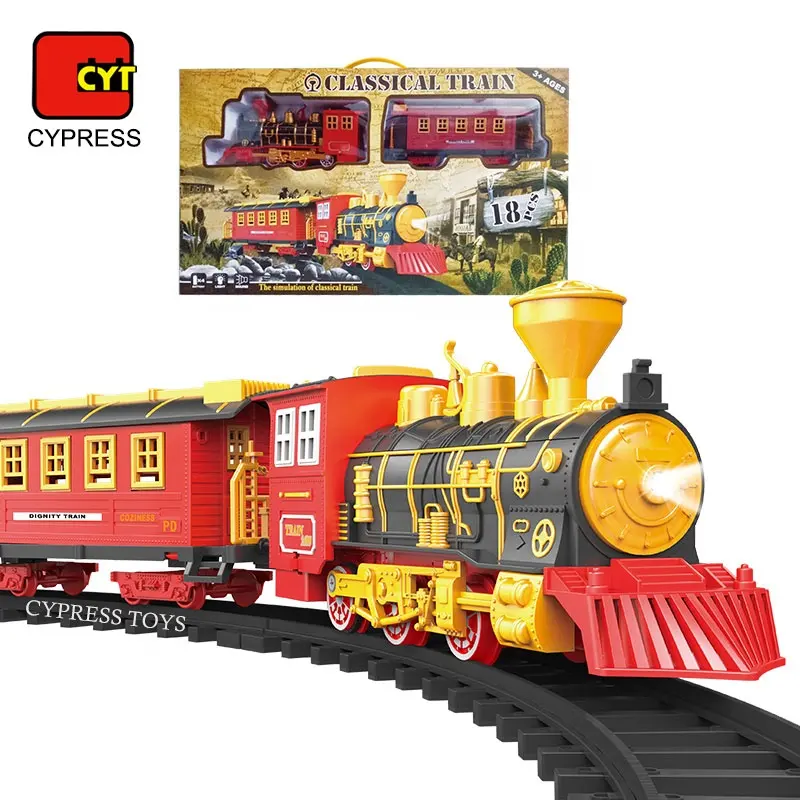 Neueste Weihnachten Zug Track Spielzeug Elektrische Schiene Zug Spielzeug Eisenbahn