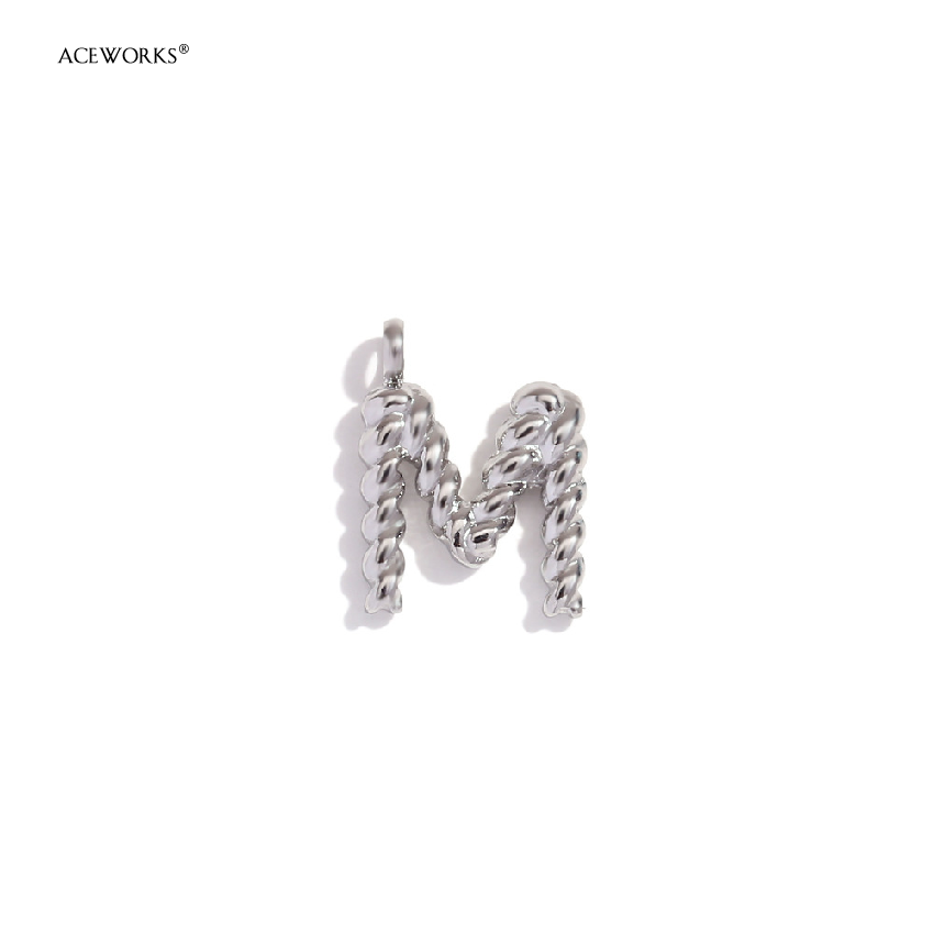 Mini Twisted Letter Pendant - Steel Color - M