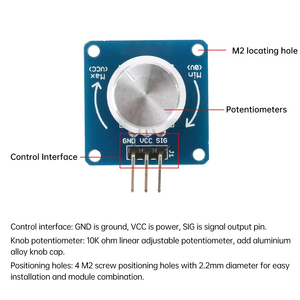 Módulo de Sensor de ángulo de rotación de 3-5,5 V CC, interruptor de perilla, módulo de interruptor de potenciómetro de resistencia a la luz y volumen ajustable