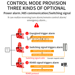 Alarma de combinación de sonido impermeable IP67 120DB, WS-01G, zumbador electrónico, alarma visual auditiva para automóviles y barcos - Product Image 6