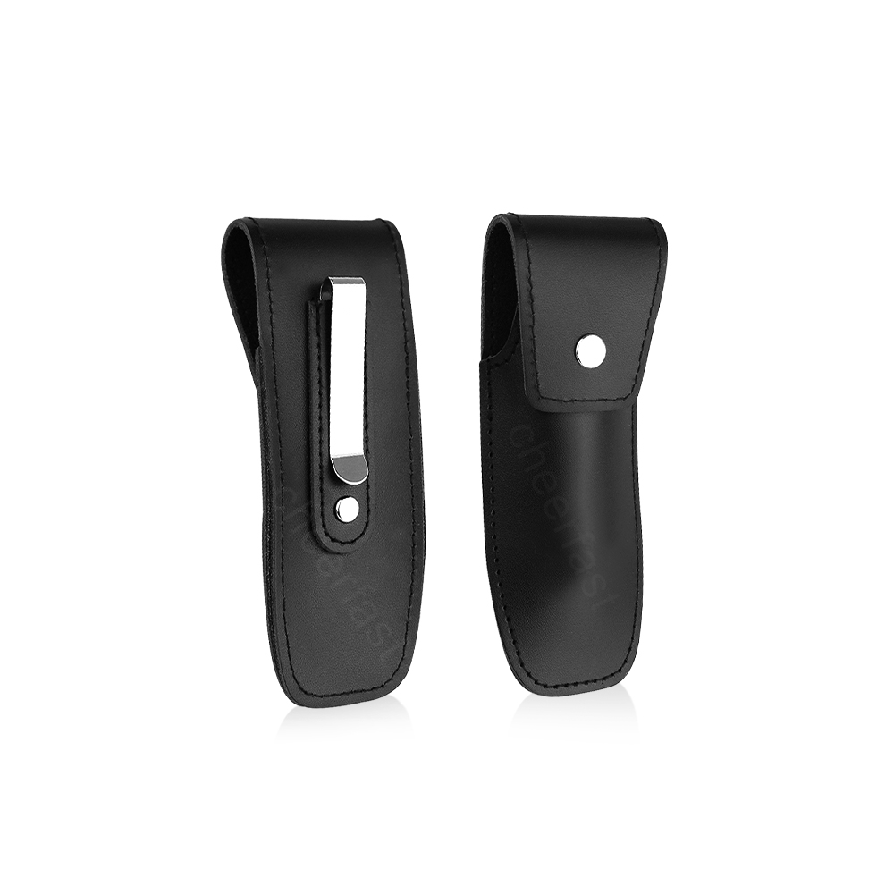 Black PU Leather Pouch With Clip