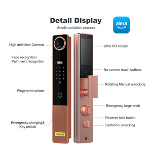 Alexa ระบบ3D อัจฉริยะระบบจดจำใบหน้าระบบล็อคด้วยลายนิ้วมือระบบวิดีโออินเตอร์คอมพร้อมกล้องล็อคอัจฉริยะจากผู้จำหน่ายระดับโกลด์ - Product Image 2