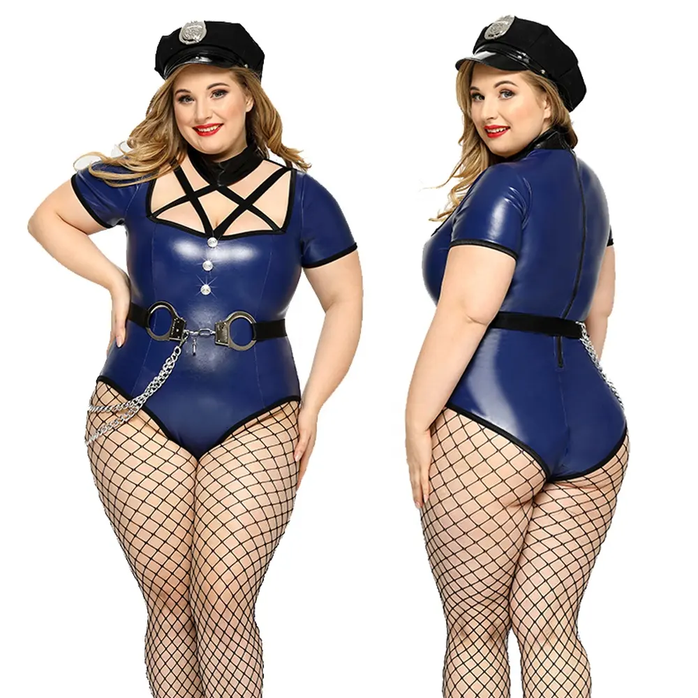 JSY Lingerie vendita calda plus size costume cosplay di halloween costume sexy della polizia delle donne per le ragazze
