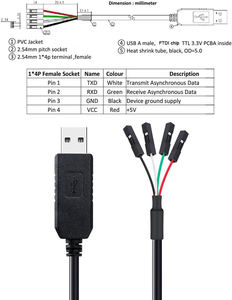 อะแดปเตอร์อนุกรมหัวปลั๊กเสียบ Ch340สายแปลง USB เป็น TTL UART ความยาวที่กำหนดเอง - Product Image 6