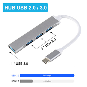 <span class=keywords><strong>USB</strong></span> C HUB 3.0 2.0ประเภทC 3.1 4พอร์ตSplitter <span class=keywords><strong>Usb</strong></span> C Hub 4พอร์ตสำหรับXiaomi Macbook pro Air Pcคอมพิวเตอร์โน๊ตบุ๊คแล็ปท็อป - Product Image 2