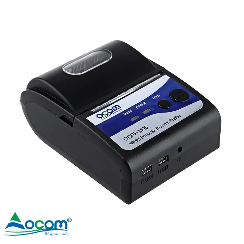 OCPP-M06 Ocom 58Mm Draagbare Mini Draadloze Blue Tooth Thermische Bonprinter Met Gratis Sdk