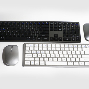 Combo de teclado y ratón inalámbricos retroiluminados, teclado Delgado ultrafino recargable, teclado de oficina con cable y teclas multimedia - Product Image 6