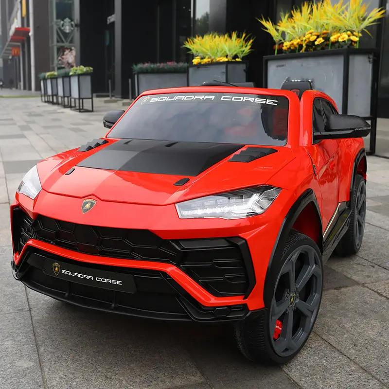 Lamborghini-coche eléctrico con licencia para niños, minicoche deportivo para niños, 2 asientos, coche de juguete con control remoto