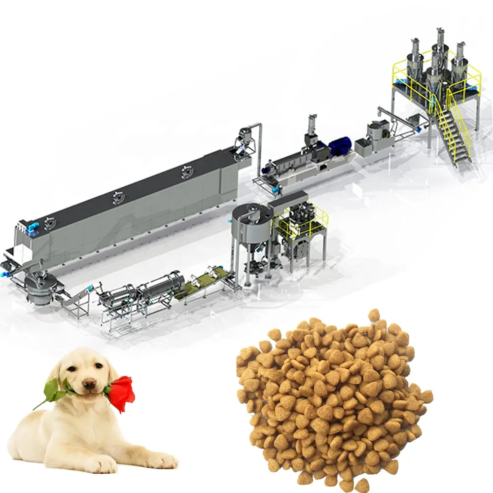 خط إنتاج ماكينة طعام الحيوانات الأليفة الآلية، ماكينة تصنيع طعام الحيوانات الأليفة للكلاب، ماكينة إنتاج طعام الحيوانات الأليفة