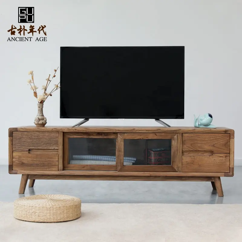 Antike Möbel moderne Display-Konsole einfache TV-Schrank zurück gefordert Holz TV-Ständer