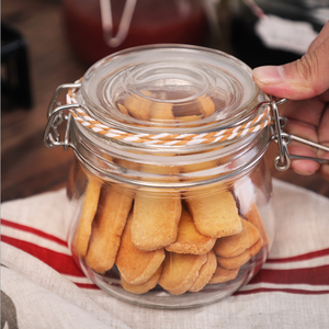 Yüksek kaliteli 500ml,750ml,1000ml kare ve yuvarlak hava geçirmez depolama cam kavanoz klip kapaklı reçel için - Product Image 3