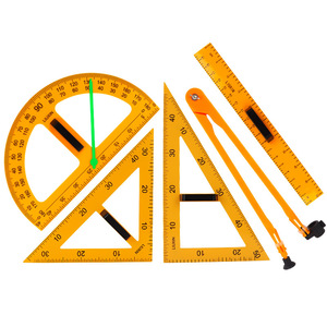 Plastik-Lehrdreieck-Set Lineal Winkelmesser Zirkel Magnetisches Mathematik-Lehrmittel-Set für Schullehrer ABI BY-337 - Product Image 1