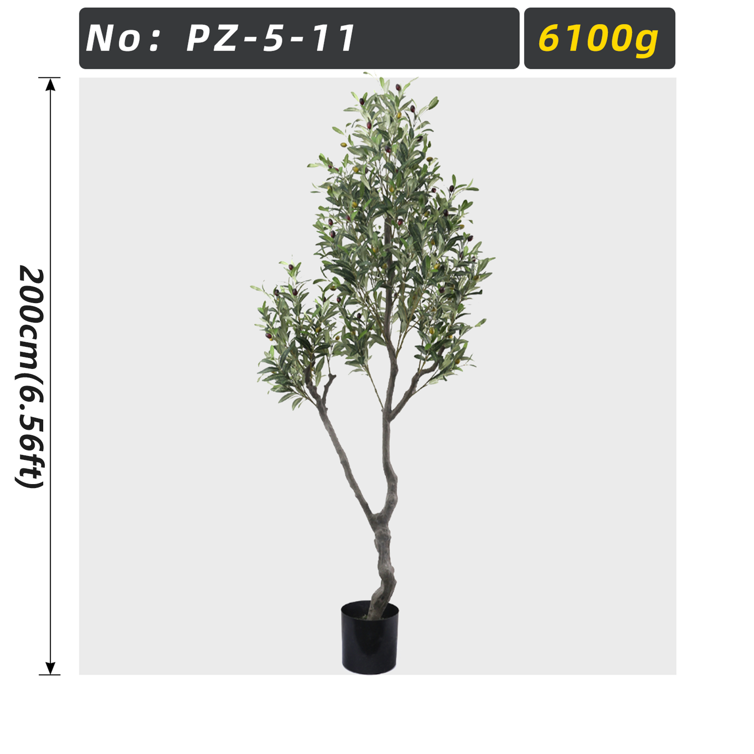 Artificial Olive Tree 200cm Twisted Trunk Large Faux Olive Tree