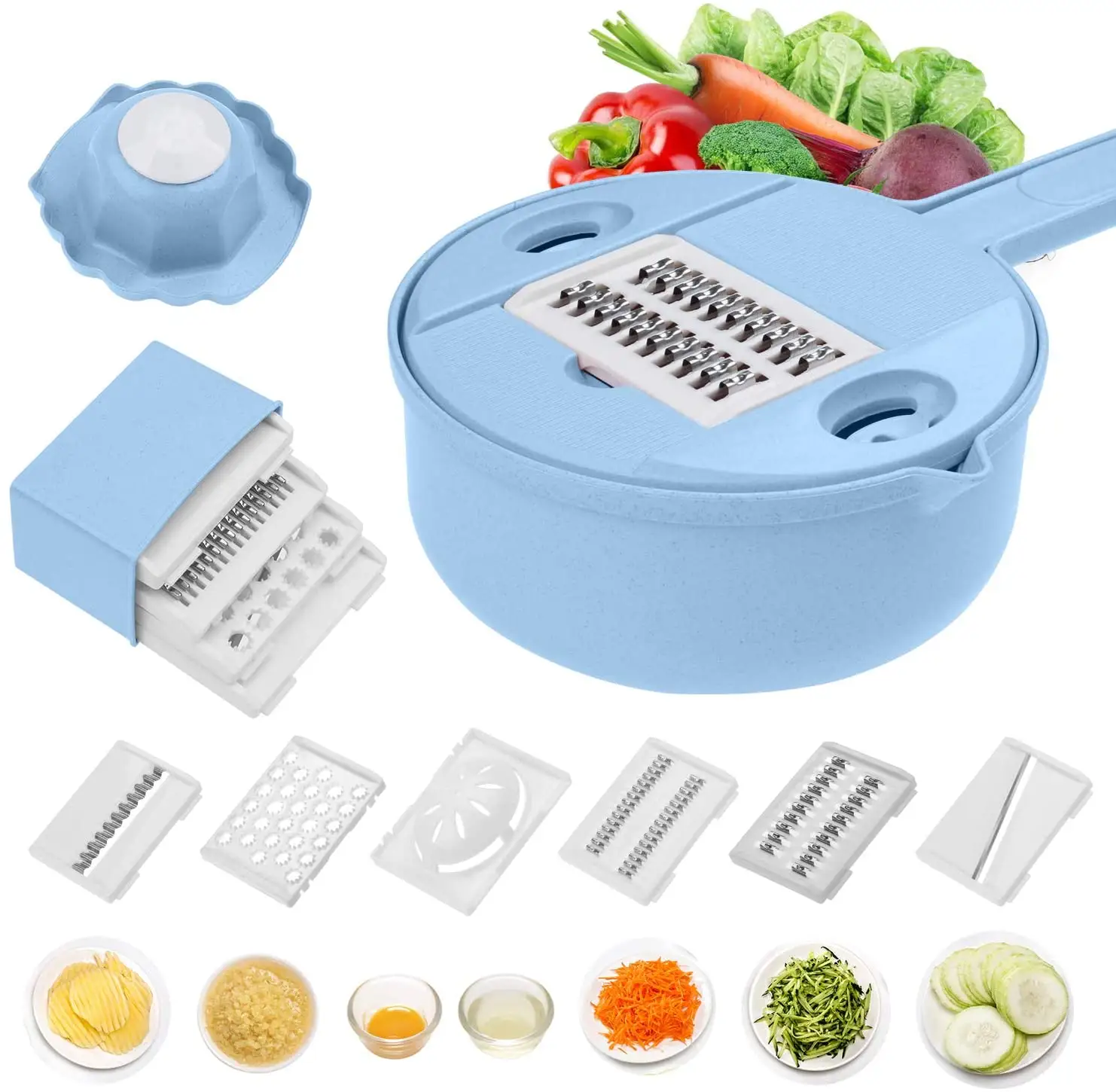 Utensilio de cocina multifuncional 10 en 1, nuevo, cortador en espiral, rallador, picador de verduras, rebanador de mandolina