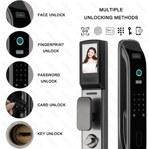 販売顔認識スマートロックドアロックWIFI APPデジタル指紋パスワードカードスマートRFIDロックキー自動スマートロック - Product Image 2
