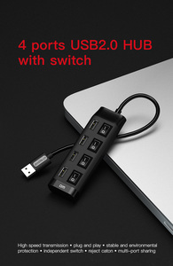 DM โปรโมชั่น 4 พอร์ต usb 2.0 hub พร้อมสวิทช์สำหรับพอร์ตเดียว CHB005 - Product Image 6