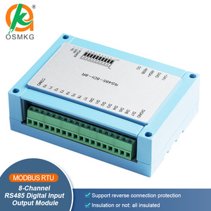 Oshangming 8 Entrada 8 Placa de salida de relé 12V/24V 5A Módulo de relé RS485 Modbus Rtu PLC Placa de expansión IO para luz - Product Image 2