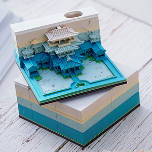 Heavenly Palace 3D Stereoscopic Notebook Ancient Style Architecture Creative Paper Sculpture Model Creative <strong>Sticky</strong> <strong>Notes</strong> - Product Image 1