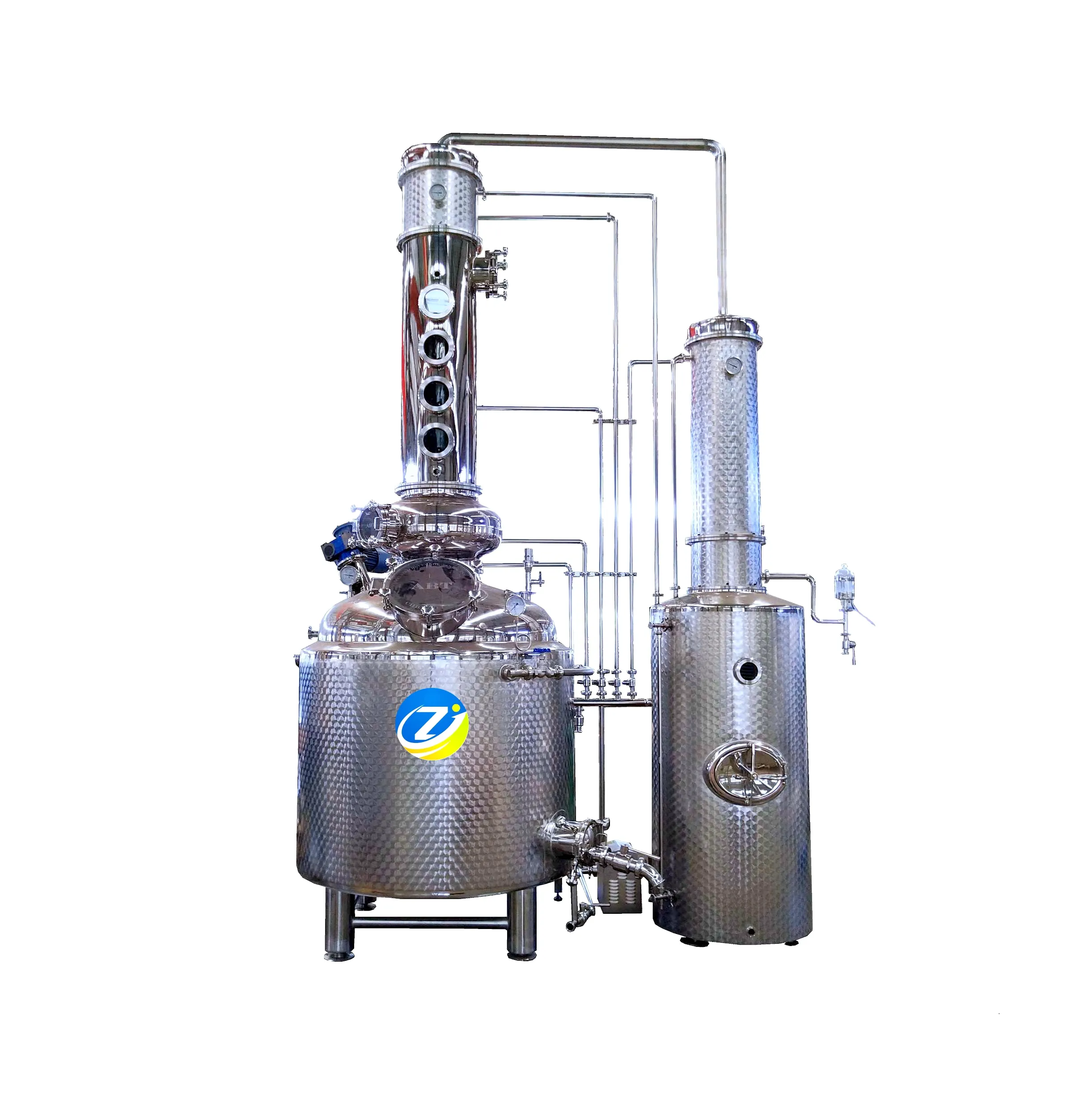 ZJ 500L Pot Stainless Steel Still Fractional Distiller Alcohol Distilling Equipment Distillation Column For Industrial