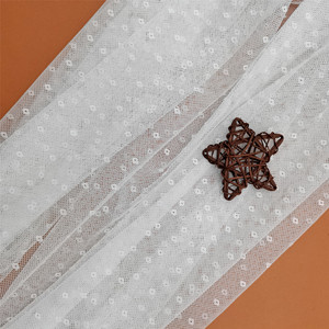 Elastische Spitze Stoff Punkte Design gute Qualität Klassische Saree Net Mesh Tüll Stoff für Kleidung - Product Image 2