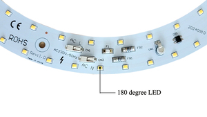 TUV 3年保証AC230V DOB調光可能ダブルビーム90Ra 3000K 180 LED度LEDボードLEDラウンドアルミニウムPCB PCBAモジュール - Product Image 4
