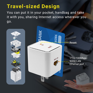 สะพานเชื่อมต่อไร้สายขนาดกะทัดรัดพกพาได้มีฟังก์ชันไฟร์วอลล์และ VPN ขนาด5.8ก. แบบพกพา AC1200 - Product Image 4