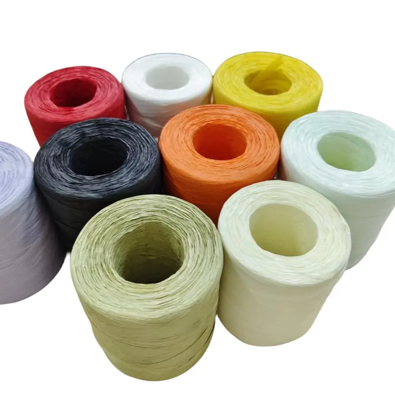 FSC - Fita de papel biodegradável para artesanato, corda de fio de ráfia natural, corda de papel de ráfia